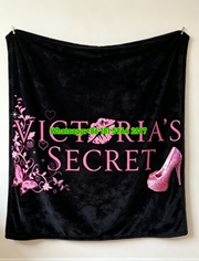 Victoria's Secret Glitter Heel Flannel Fleece Throw Blanket V018